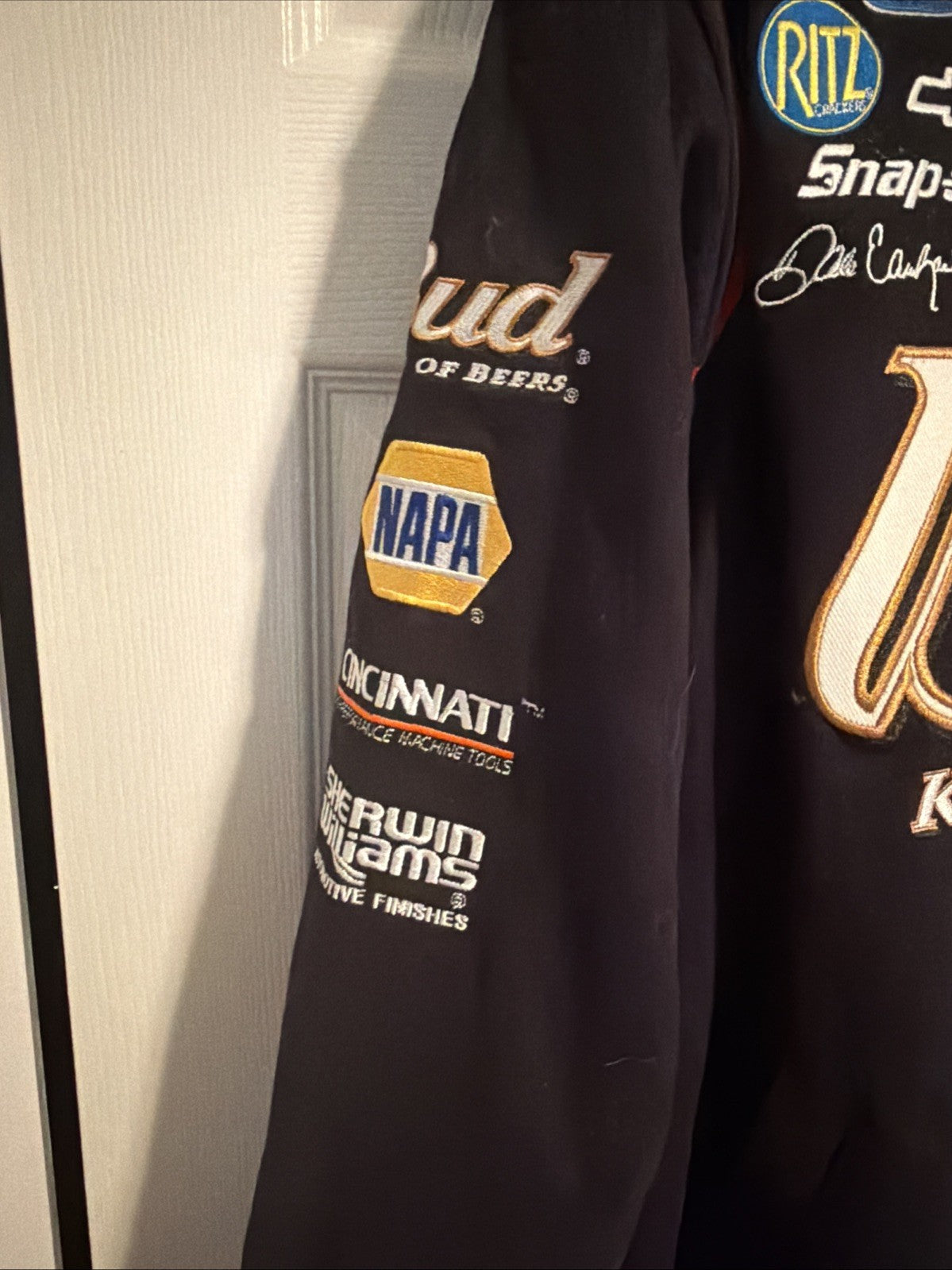 Dale Earnhardt Jr. VTG RARE #8 Budweiser Jacket Black Large Chase Authentics NWT8