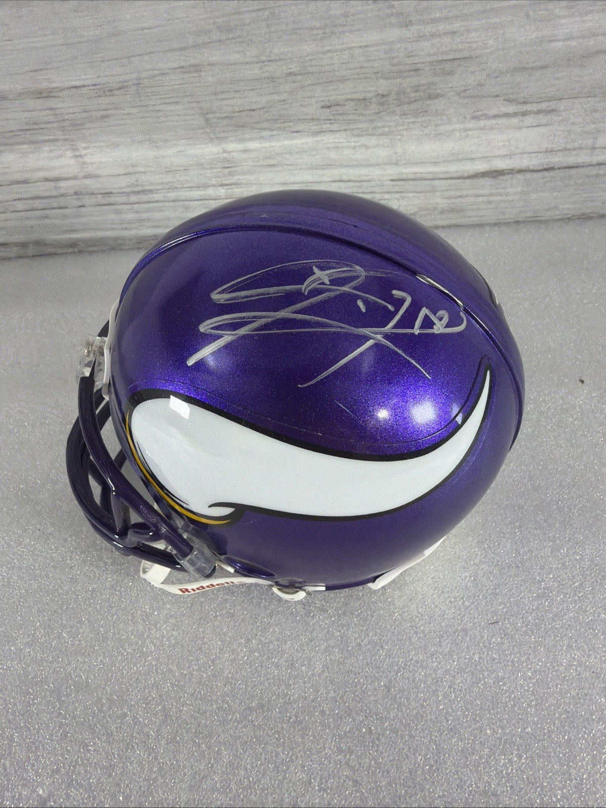 SIGNED MINNESOTA VIKINGS MINI HELMET- NO IDEA WHO-READ, DESCRIPTION!! AUTHENTIC1