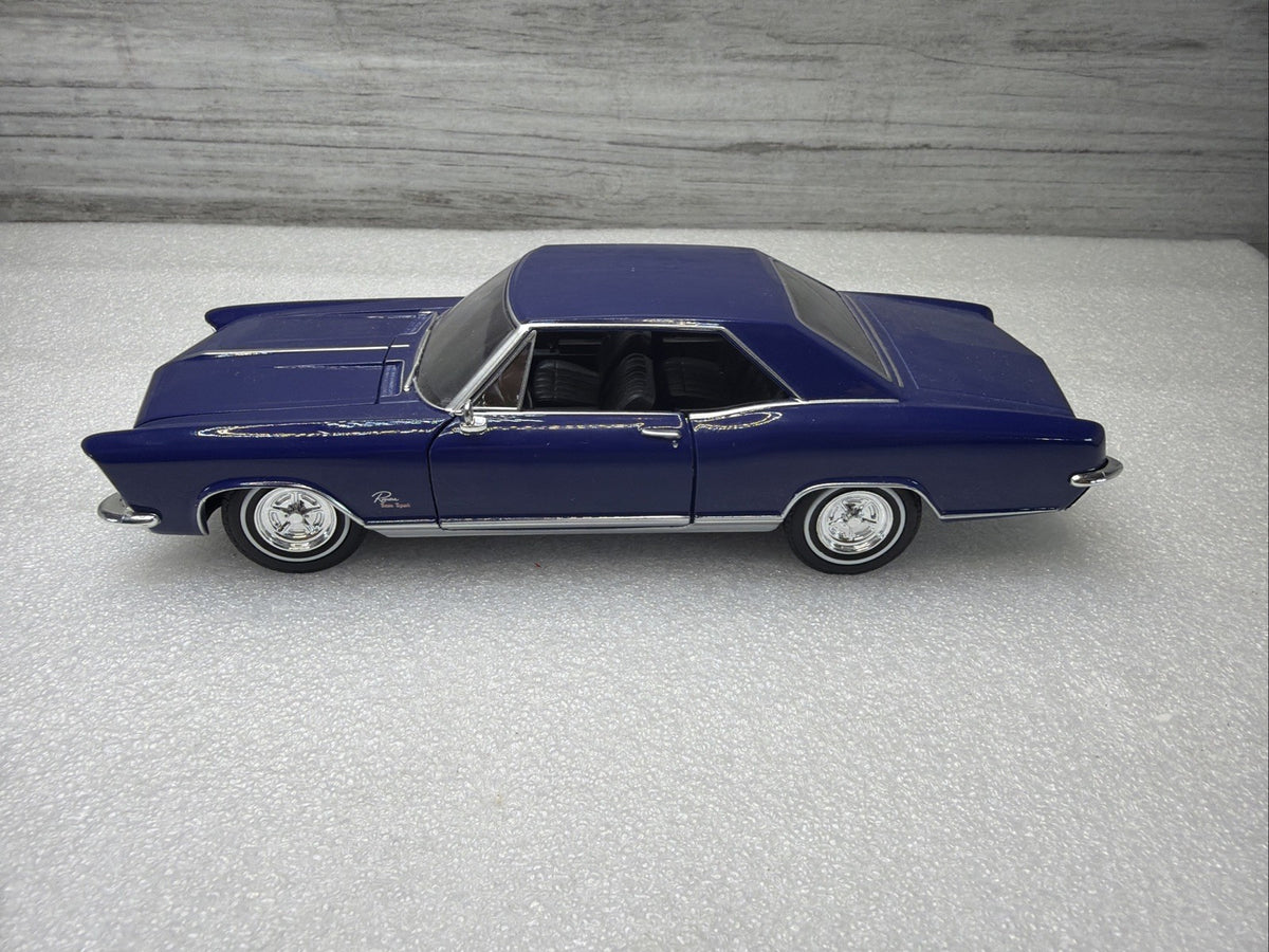 1965 BUICK RIVIERA GRAND SPORT HARD TOP WELLY 24072 1/24 DIECAST CAR BLUE NO BOX5