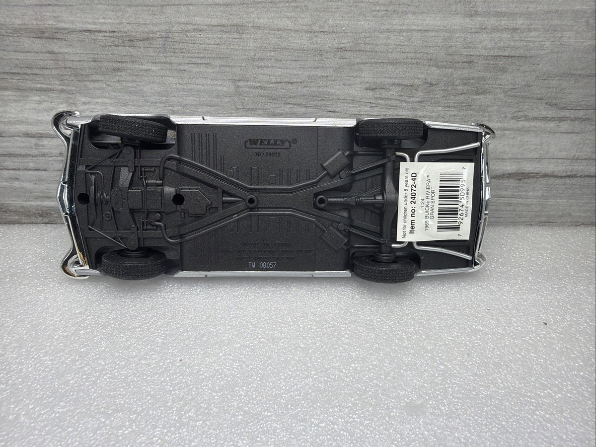 1965 BUICK RIVIERA GRAND SPORT HARD TOP WELLY 24072 1/24 DIECAST CAR SILV NO BOX12