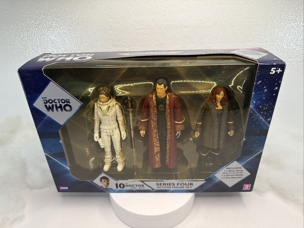 Doctor Who Series Four Action Figure Set: River Song~Narrator~Donna Noble NEW 47