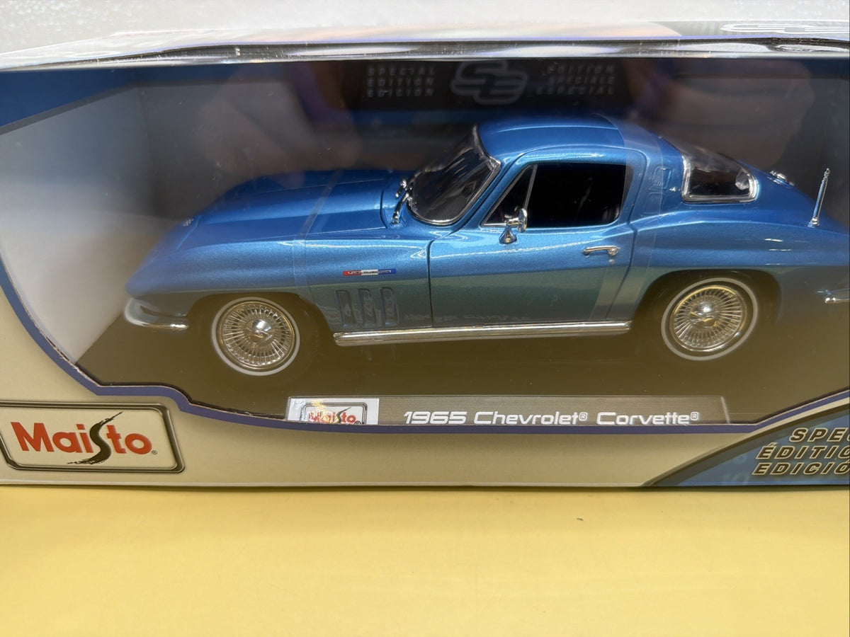Maisto Special Edition 1:18 Diecast 1965 Chevrolet Corvette Blue Car New Sealed1
