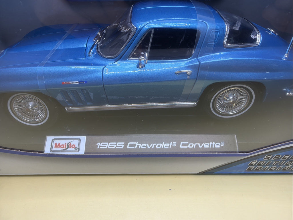 Maisto Special Edition 1:18 Diecast 1965 Chevrolet Corvette Blue Car New Sealed3