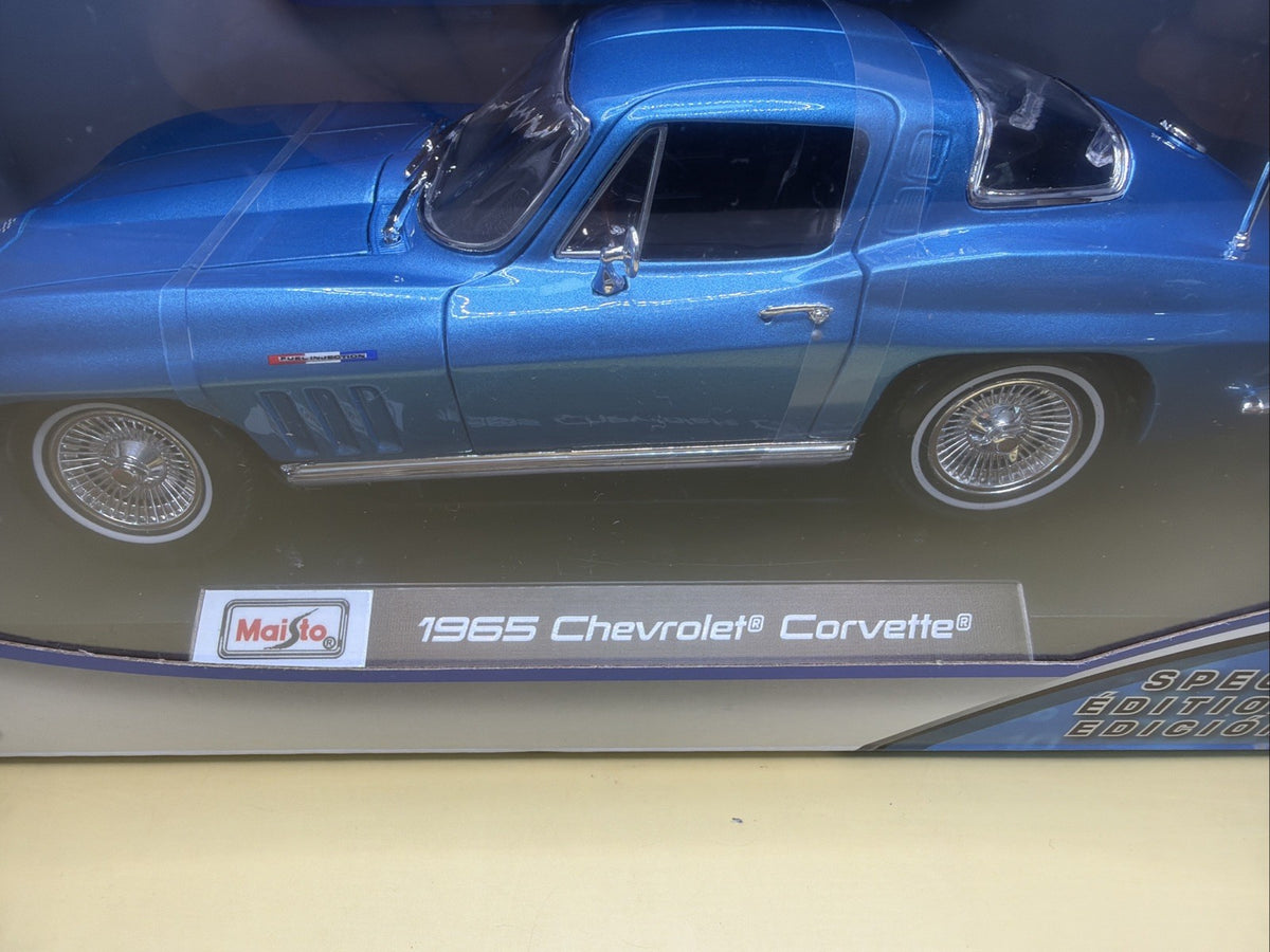 Maisto Special Edition 1:18 Diecast 1965 Chevrolet Corvette Blue Car New Sealed3