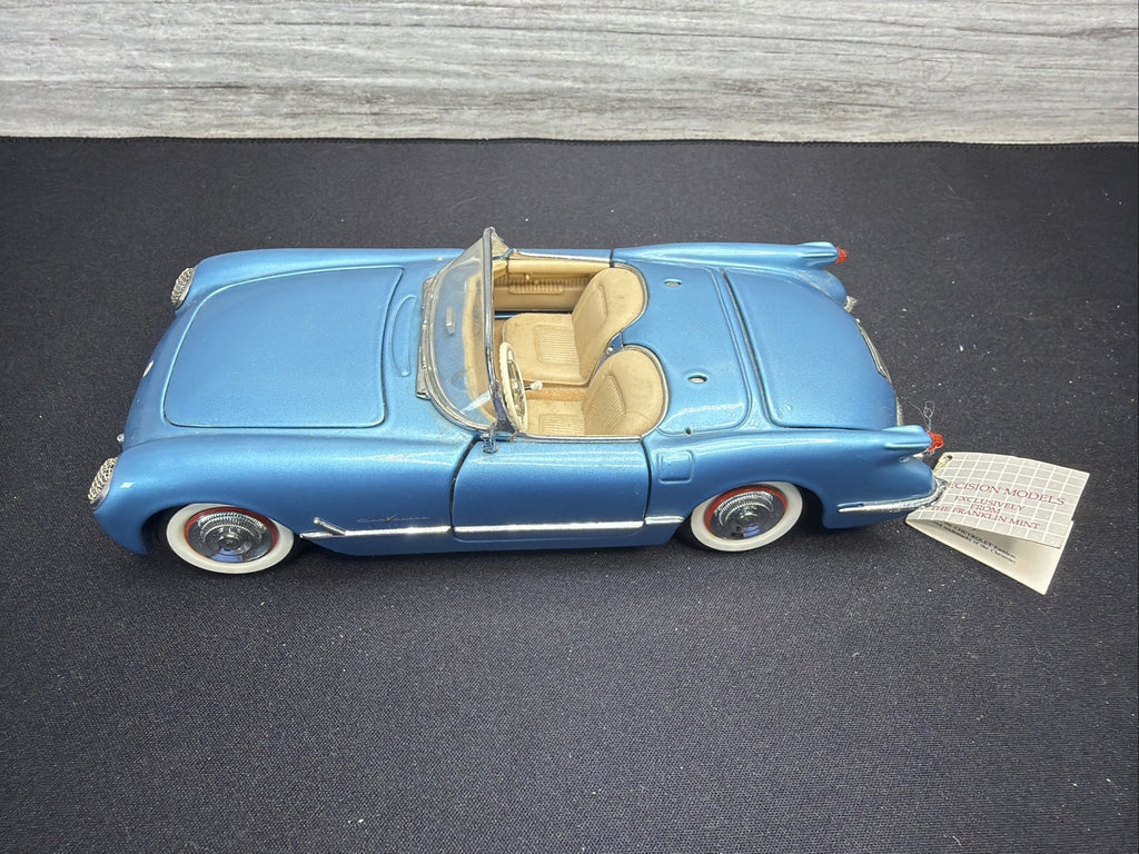Franklin Mint 1955 Chevrolet Corvette 1:24 Diecast Model Car Blue2