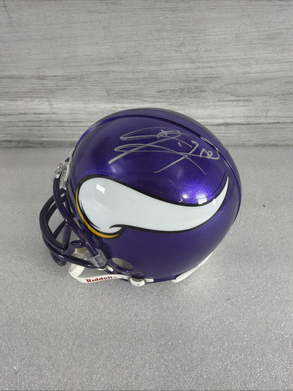 SIGNED MINNESOTA VIKINGS MINI HELMET- NO IDEA WHO-READ, DESCRIPTION!! AUTHENTIC0