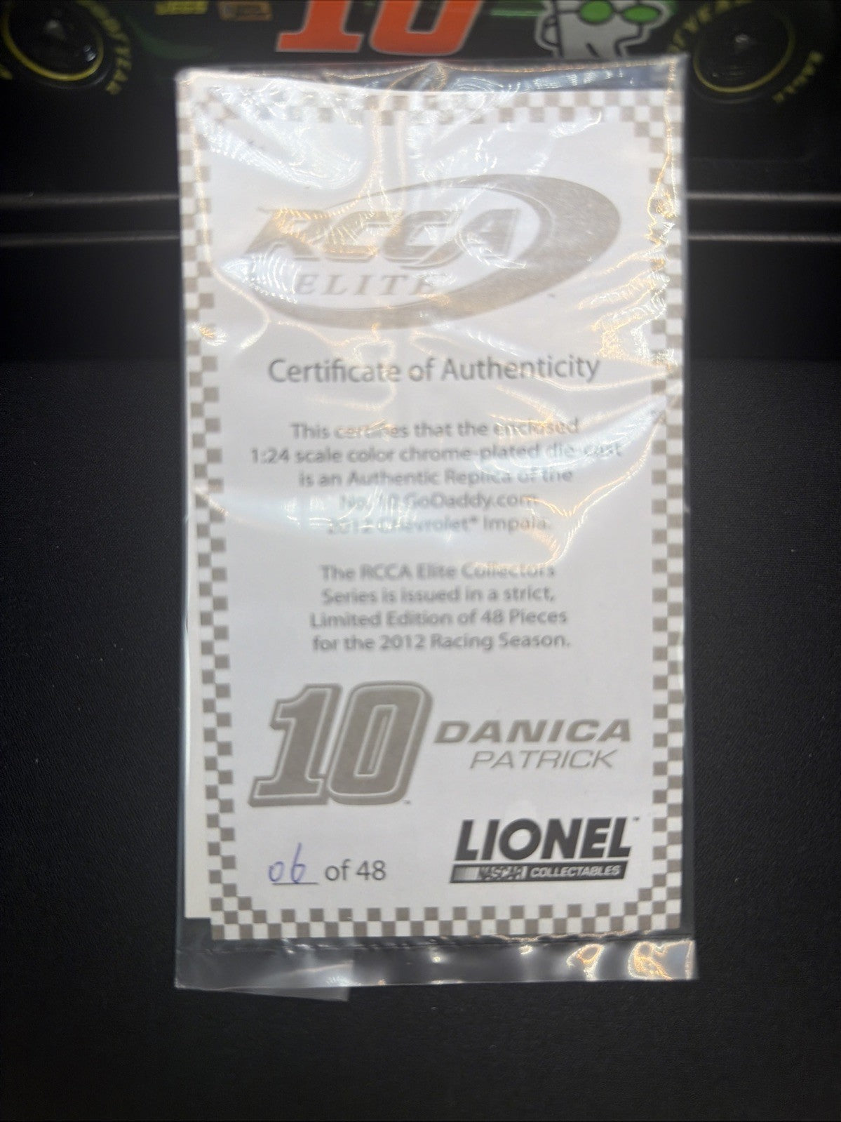 Danica Patrick #10 GoDaddy Peeker 2012 Impala  Color Chrome RCCA ELITE 06/48 New1