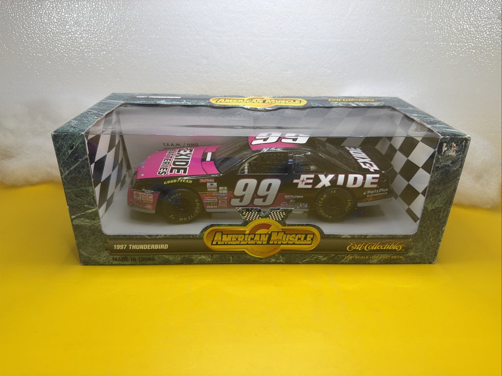 American Muscle 1:18  JEFF BURTON 99 Exide 1997 FORD T BIRD  Diecast NIB0
