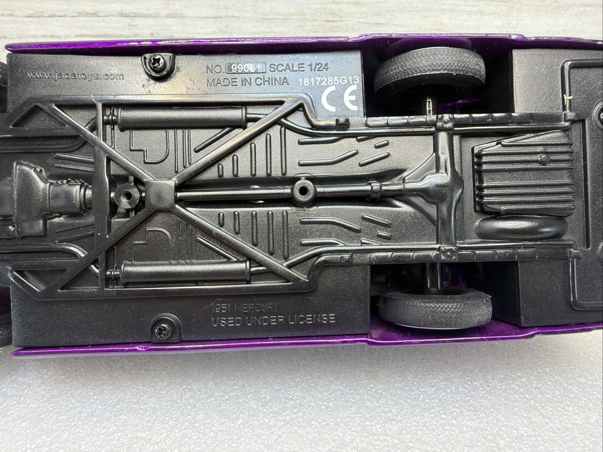 Jada Big Time Kustoms 1:24 Scale Purple 1951 Mercury Black Flames Nice No Box14