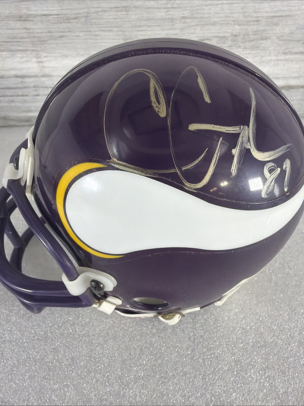 SIGNED MINNESOTA VIKINGS MINI HELMET CARL ELLER 81 READ, DESCRIPTION!! AUTHENTIC3