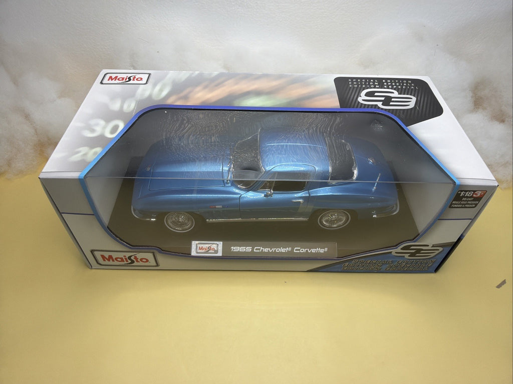 Maisto Special Edition 1:18 Diecast 1965 Chevrolet Corvette Blue Car New Sealed4