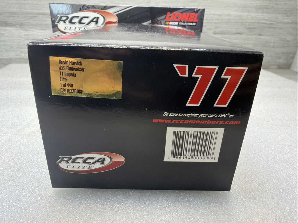 RARE Kevin Harvick 1/24 Elite 2011  #29 Budweiser Impala 313 of 440  New  W/COA17