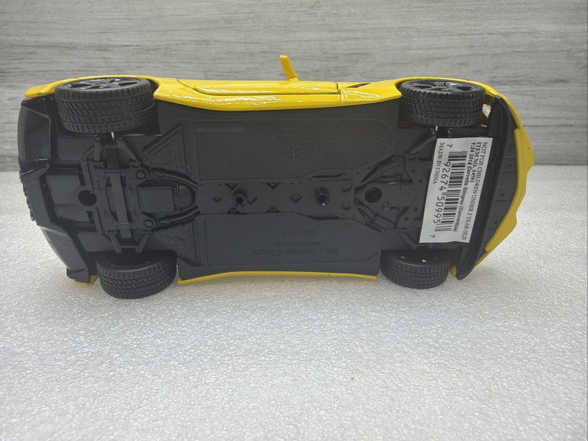 Maisto 2014 Chevrolet Corvette Stingray Yellow 1/24 Scale Diecast Car NoBox Nice13