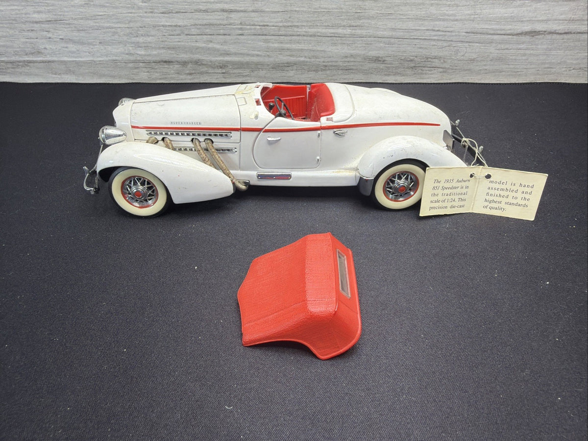 The Franklin Mint 1935 Auburn 851 Speedster  1:24 Scale White BARN FIND REPAIR2