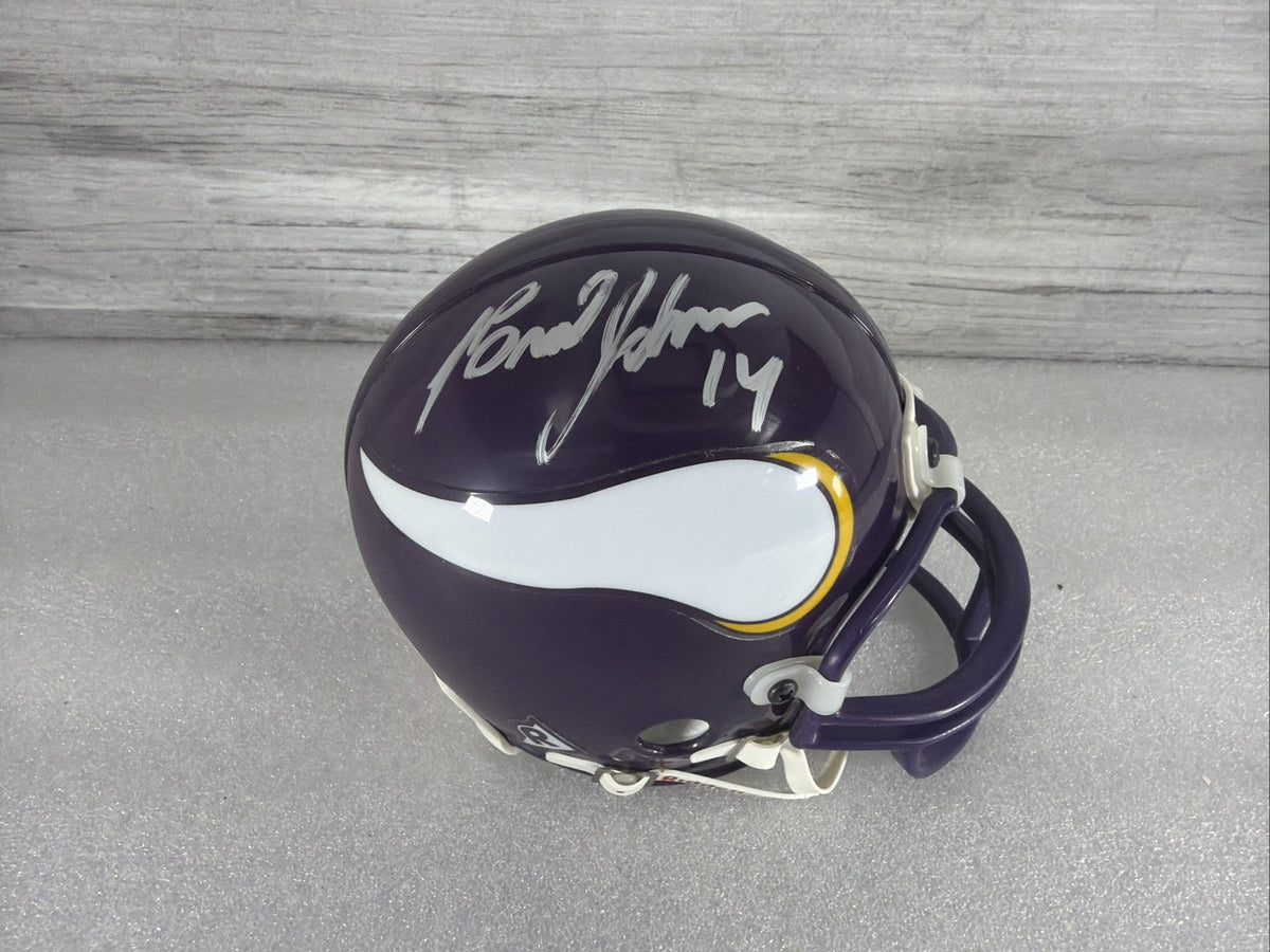 BRAD JOHNSON Signed Minnesota Vikings Mini Helmet NO COA PLEASE READ,AUTHENTIC1
