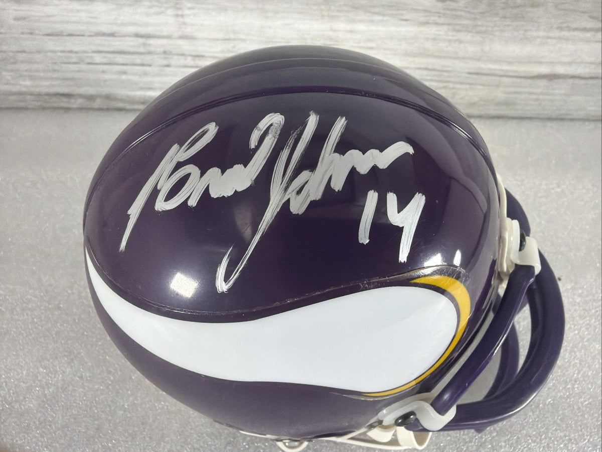 BRAD JOHNSON Signed Minnesota Vikings Mini Helmet NO COA PLEASE READ,AUTHENTIC2