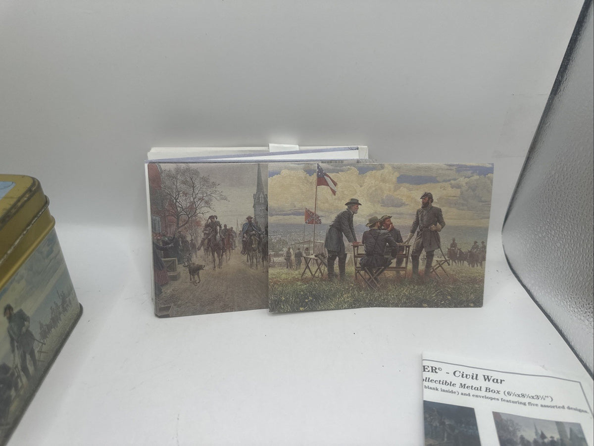 Mort Kunstler Ltd Edition Civil War Collectible Metal Box With 15 Cards  6x8x37