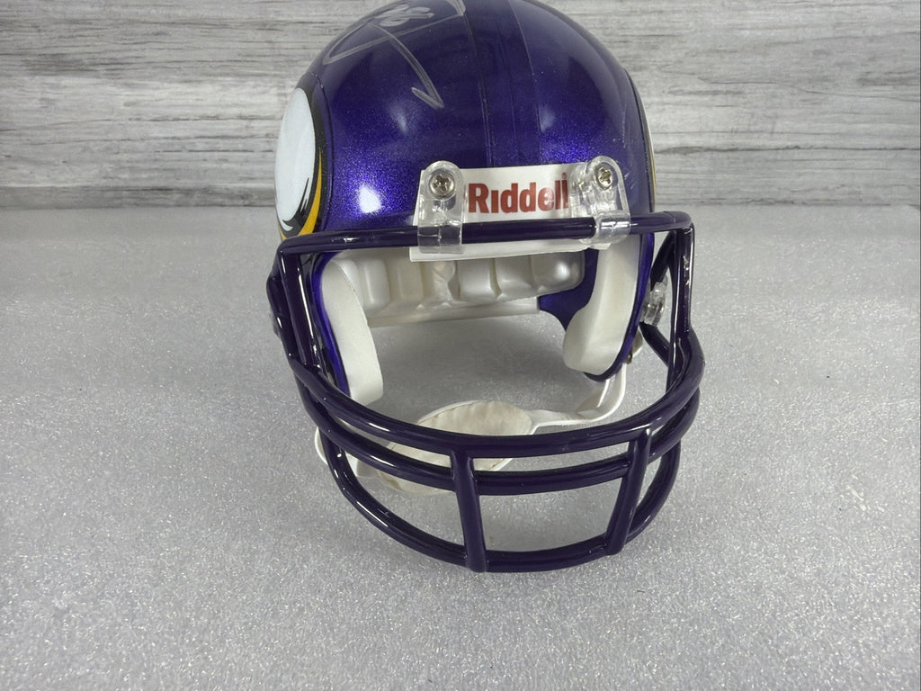 ADRIAN PETERSON Signed Vikings Mini Helmet NO COA PLEASE READ,AUTHENTIC3
