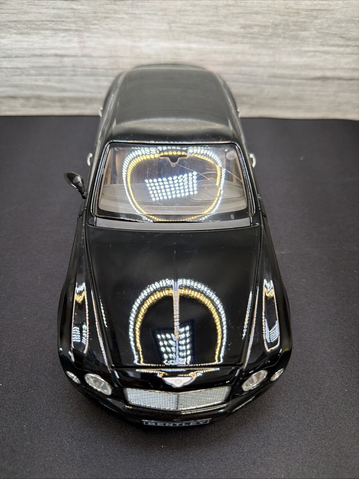 Rare Rastar Bentley Mulsanne 1:18 Diecast Black Model Car No Box Window Damage.4