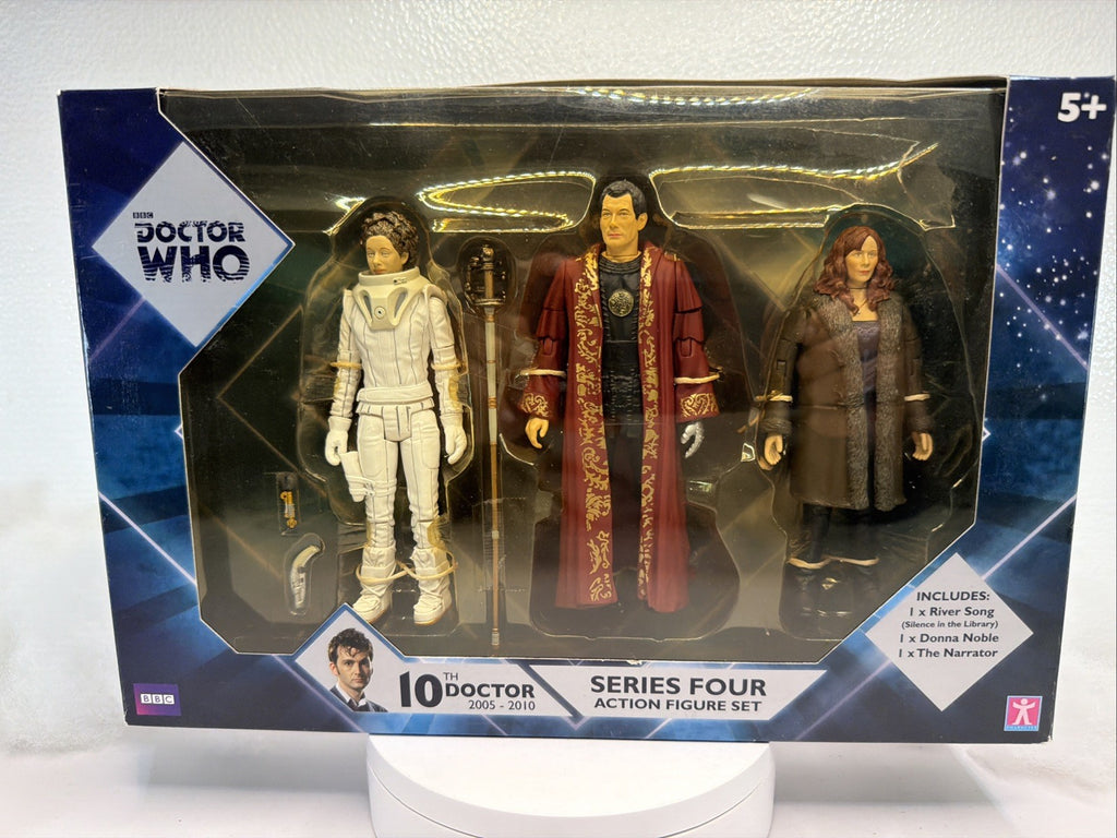 Doctor Who Series Four Action Figure Set: River Song~Narrator~Donna Noble NEW 40