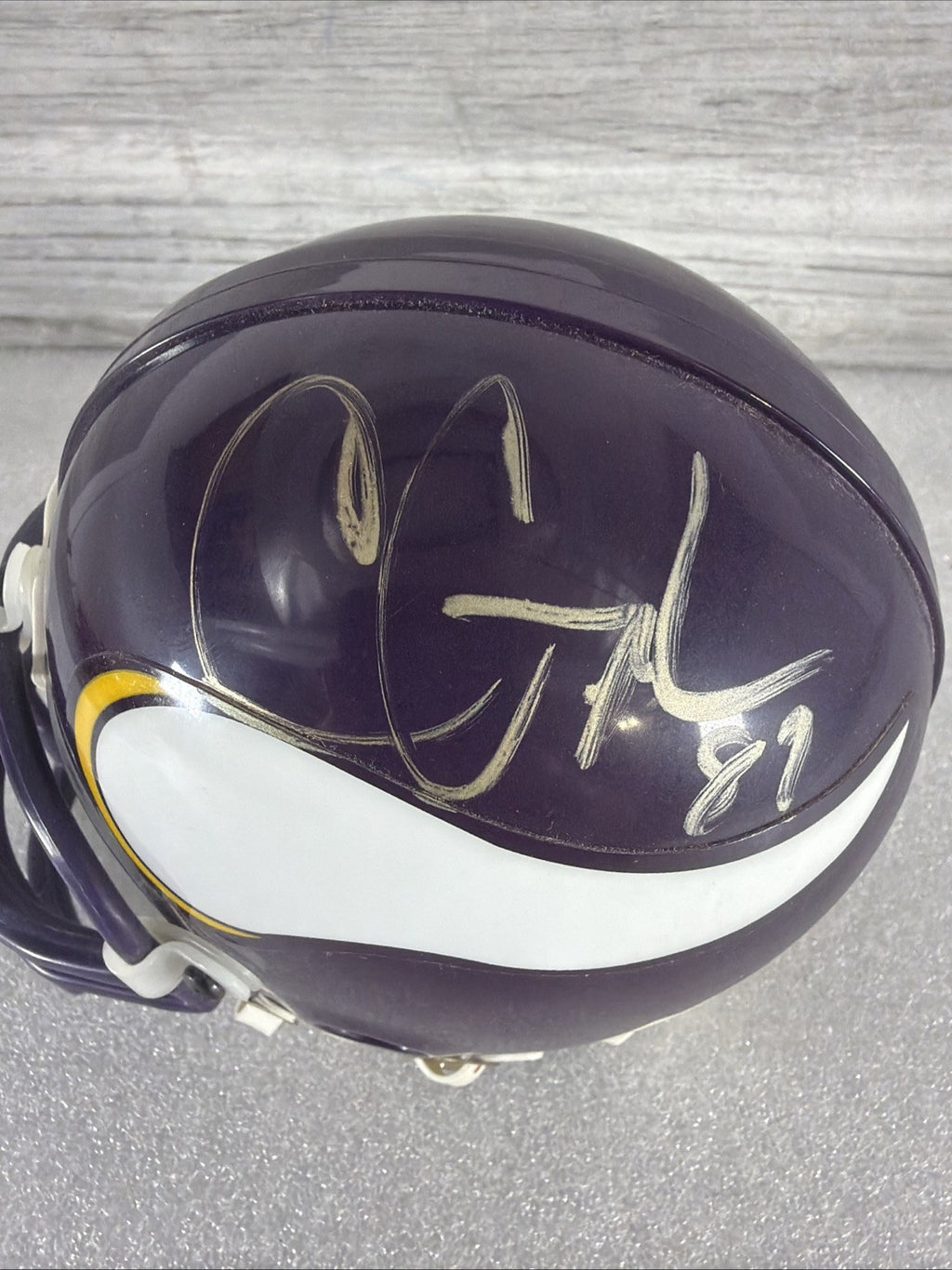 SIGNED MINNESOTA VIKINGS MINI HELMET CARL ELLER 81 READ, DESCRIPTION!! AUTHENTIC2