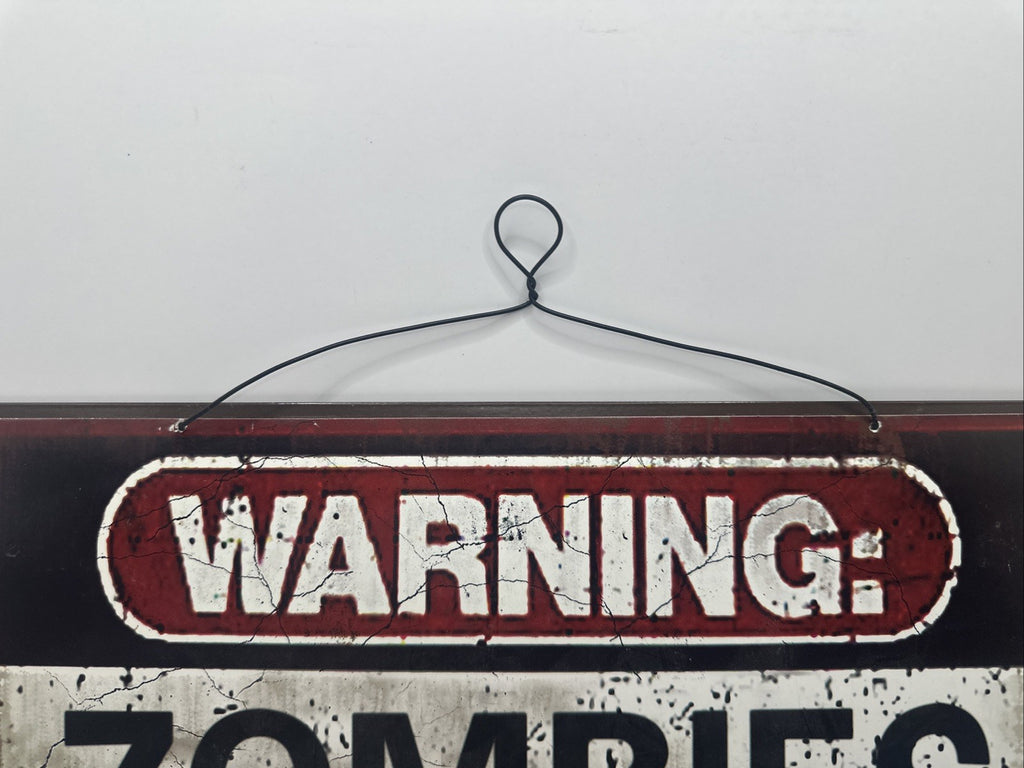 New TWD Metal Sign Warning Zombies Ahead Enter at your own Risk  12" x 9"2