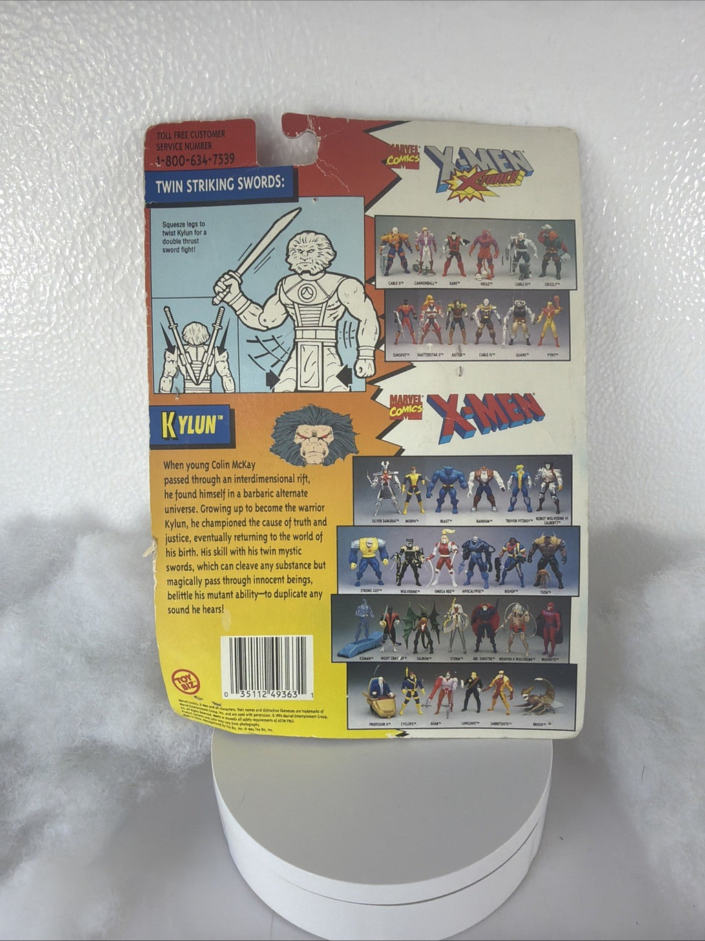 X-Men Kylun Action Figure Striking Swords 1994 ToyBiz Marvel Comic Box Damage8