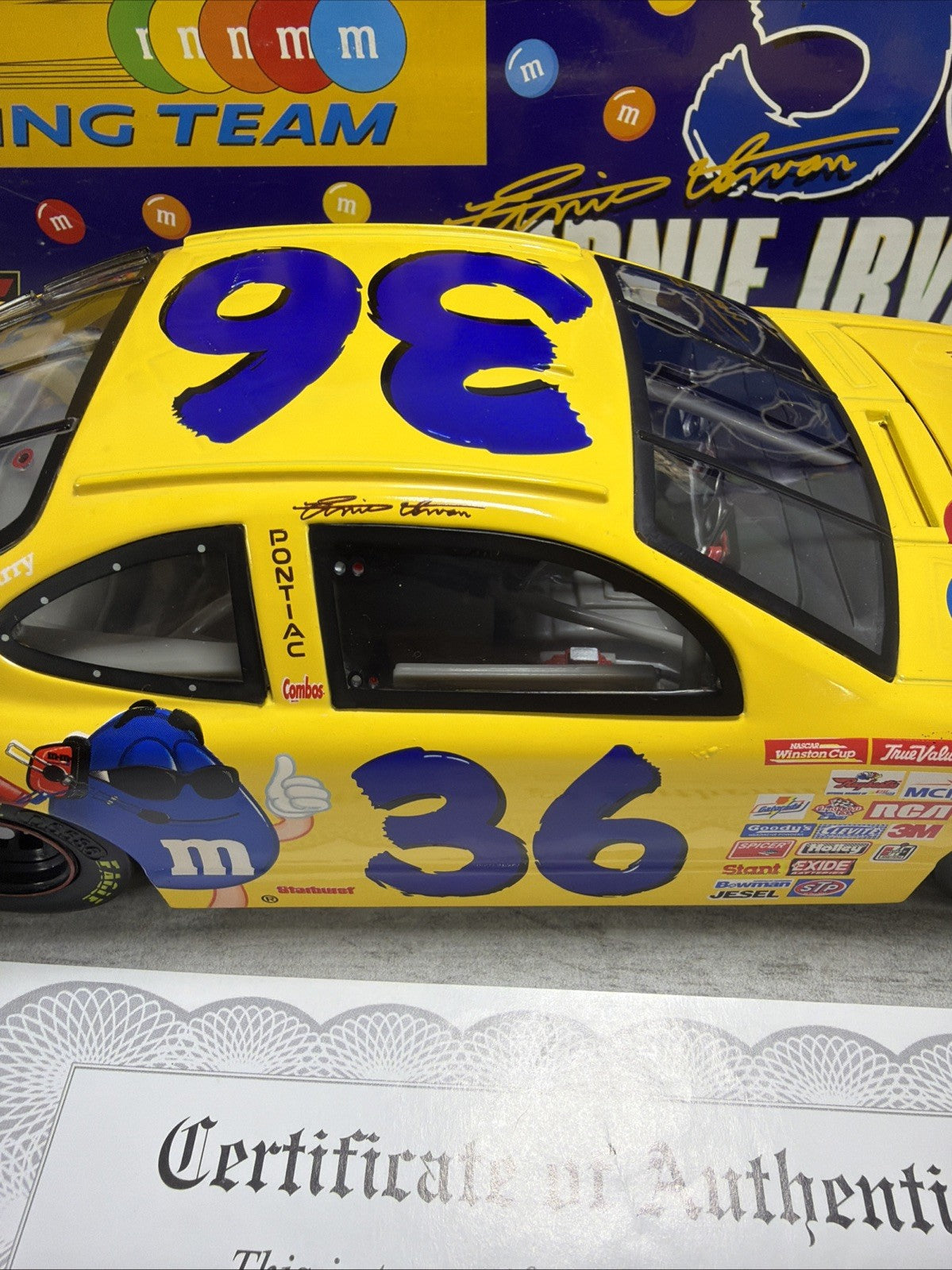 1999 Revell Ernie Irvan M&Ms 1/18 Pontiac New  1/2508 With Certificate3