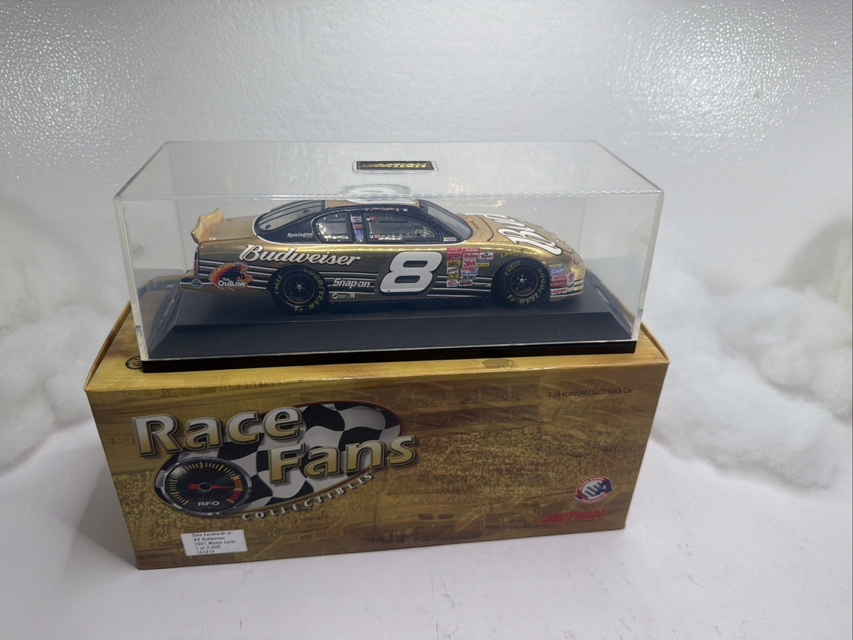 DALE EARNHARDT JR. #8 BUDWEISER 2001 24K GOLD 1/24 SCALE M.CARLO 1/2000 New15