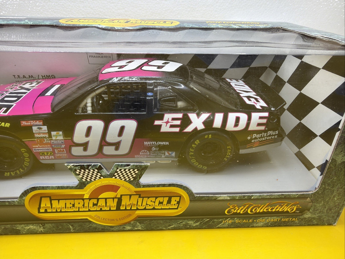 American Muscle 1:18  JEFF BURTON 99 Exide 1997 FORD T BIRD  Diecast NIB2