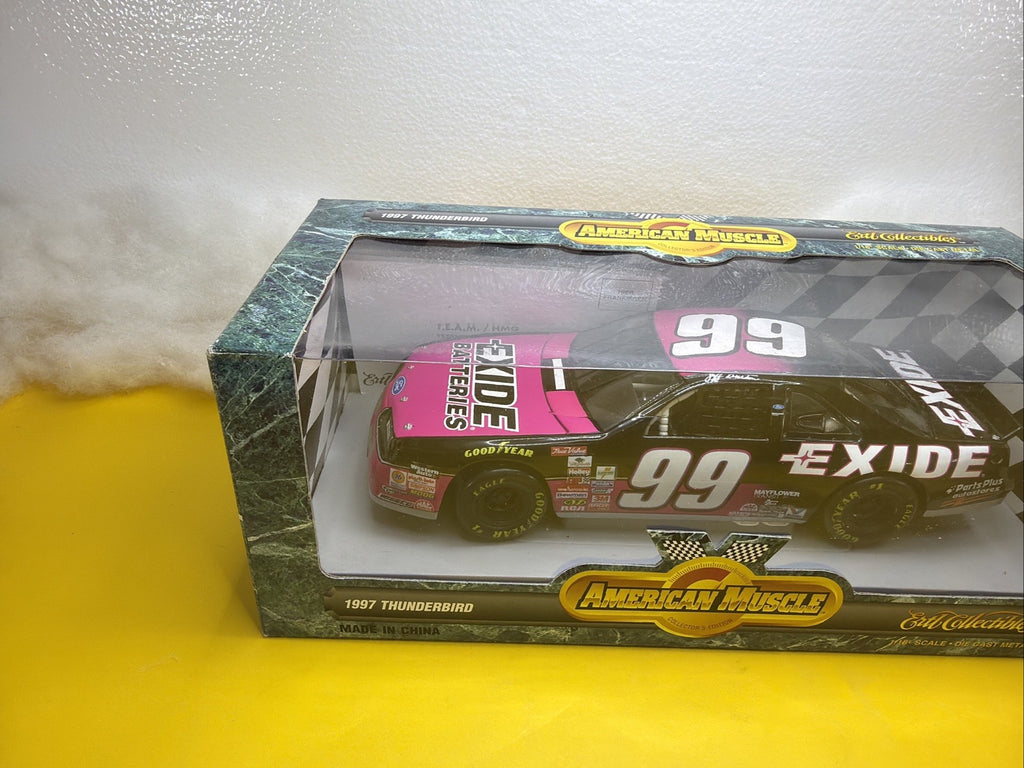 American Muscle 1:18  JEFF BURTON 99 Exide 1997 FORD T BIRD  Diecast NIB4