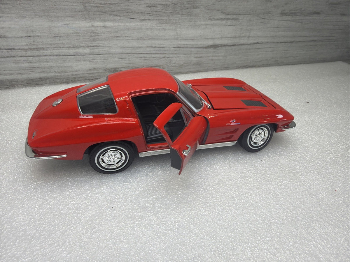 1963 Chevrolet Corvette C2 1/24 Scale Diecast Metal Model - Red No Box  Nice1