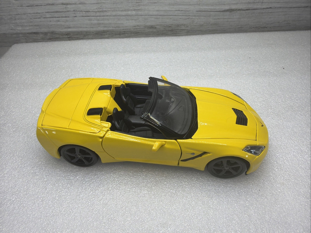 Maisto 2014 Chevrolet Corvette Stingray Yellow 1/24 Scale Diecast Car NoBox Nice1