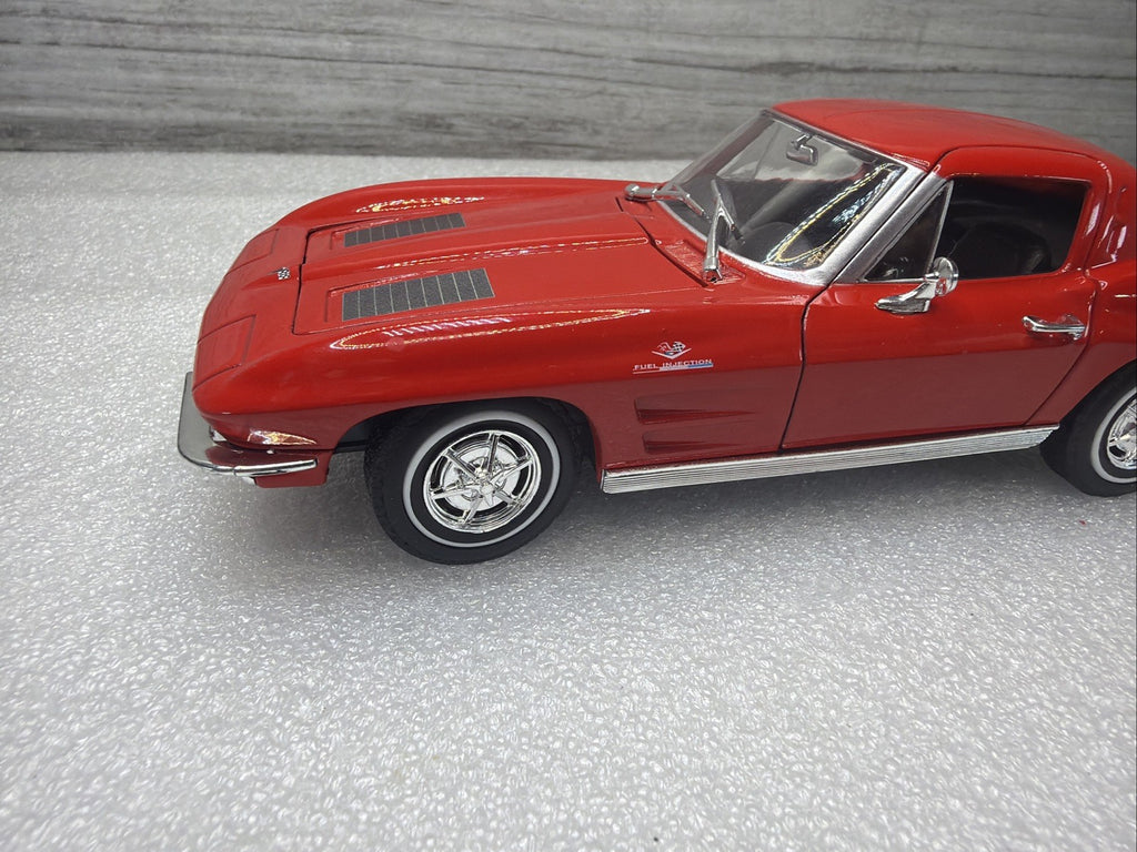 1963 Chevrolet Corvette C2 1/24 Scale Diecast Metal Model - Red No Box  Nice6