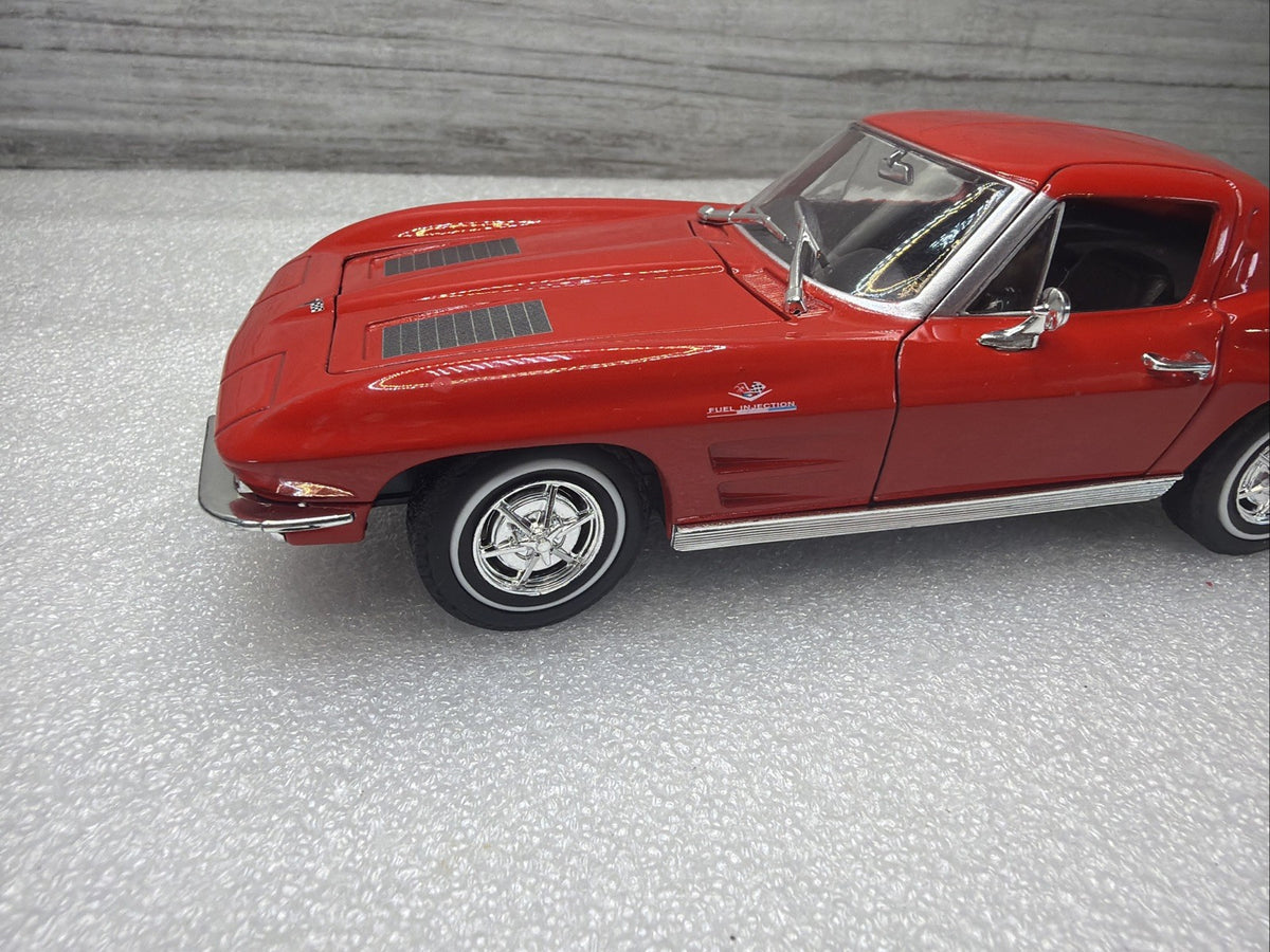 1963 Chevrolet Corvette C2 1/24 Scale Diecast Metal Model - Red No Box  Nice6
