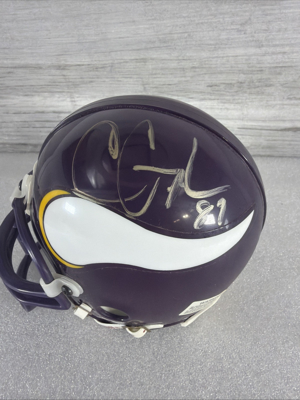 SIGNED MINNESOTA VIKINGS MINI HELMET CARL ELLER 81 READ, DESCRIPTION!! AUTHENTIC1