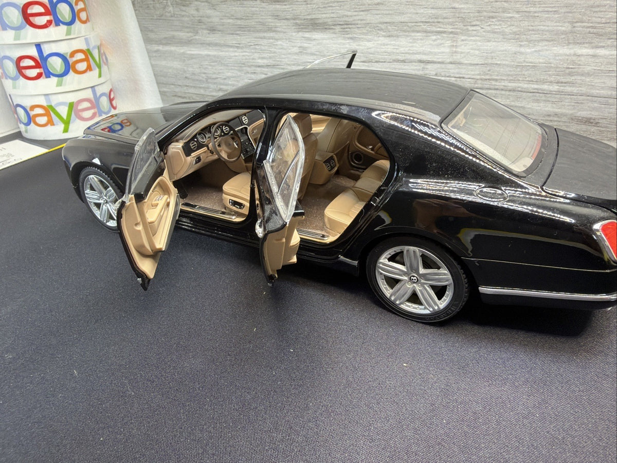 Rare Rastar Bentley Mulsanne 1:18 Diecast Black Model Car No Box Window Damage.11