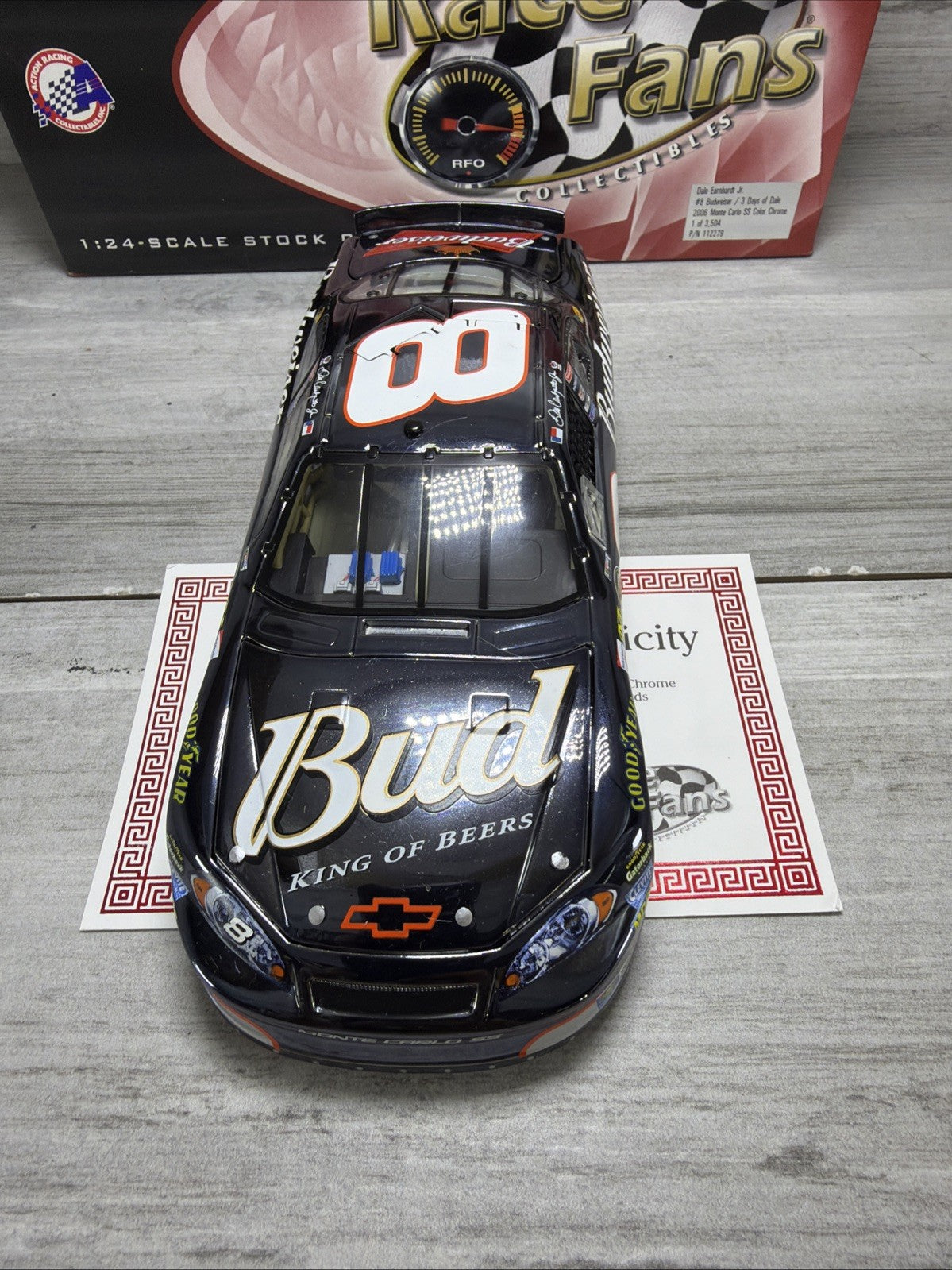 Action 1:24 Dale Earnhardt Jr #8 Budweiser/3 Days Of Dale 2006 Chevy CHROME LE6