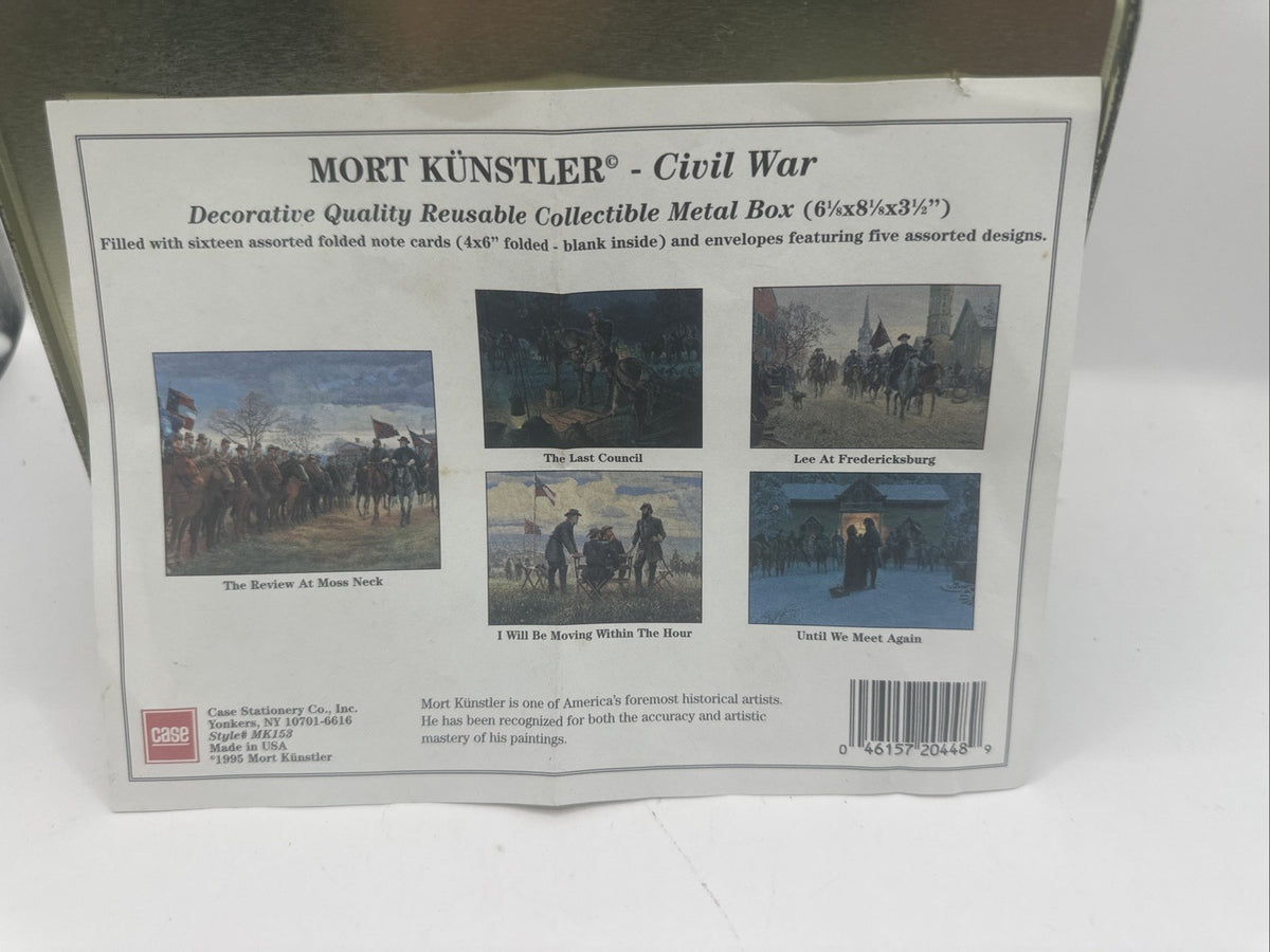 Mort Kunstler Ltd Edition Civil War Collectible Metal Box With 15 Cards  6x8x36