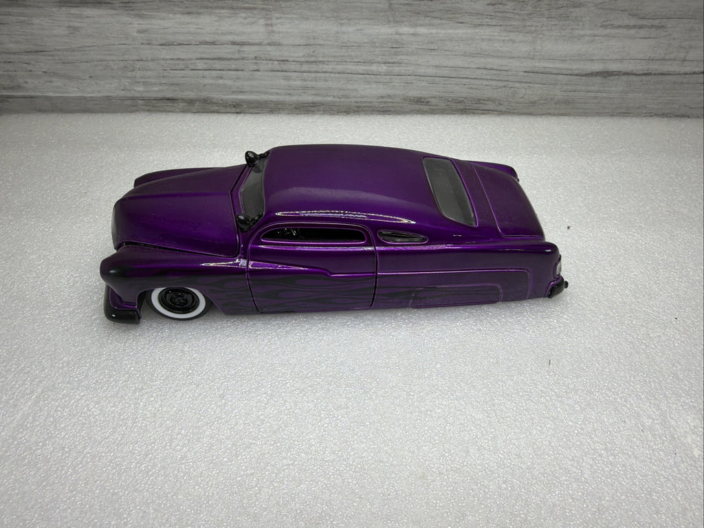 Jada Big Time Kustoms 1:24 Scale Purple 1951 Mercury Black Flames Nice No Box8
