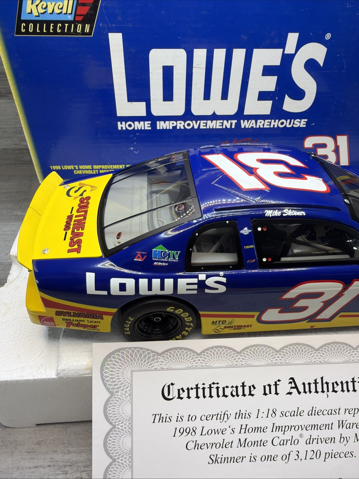 Revell 1:18 Diecast 1998 Chevrolet Lowe's Mike Skinner NASCAR 1of 3120  w/ COA2