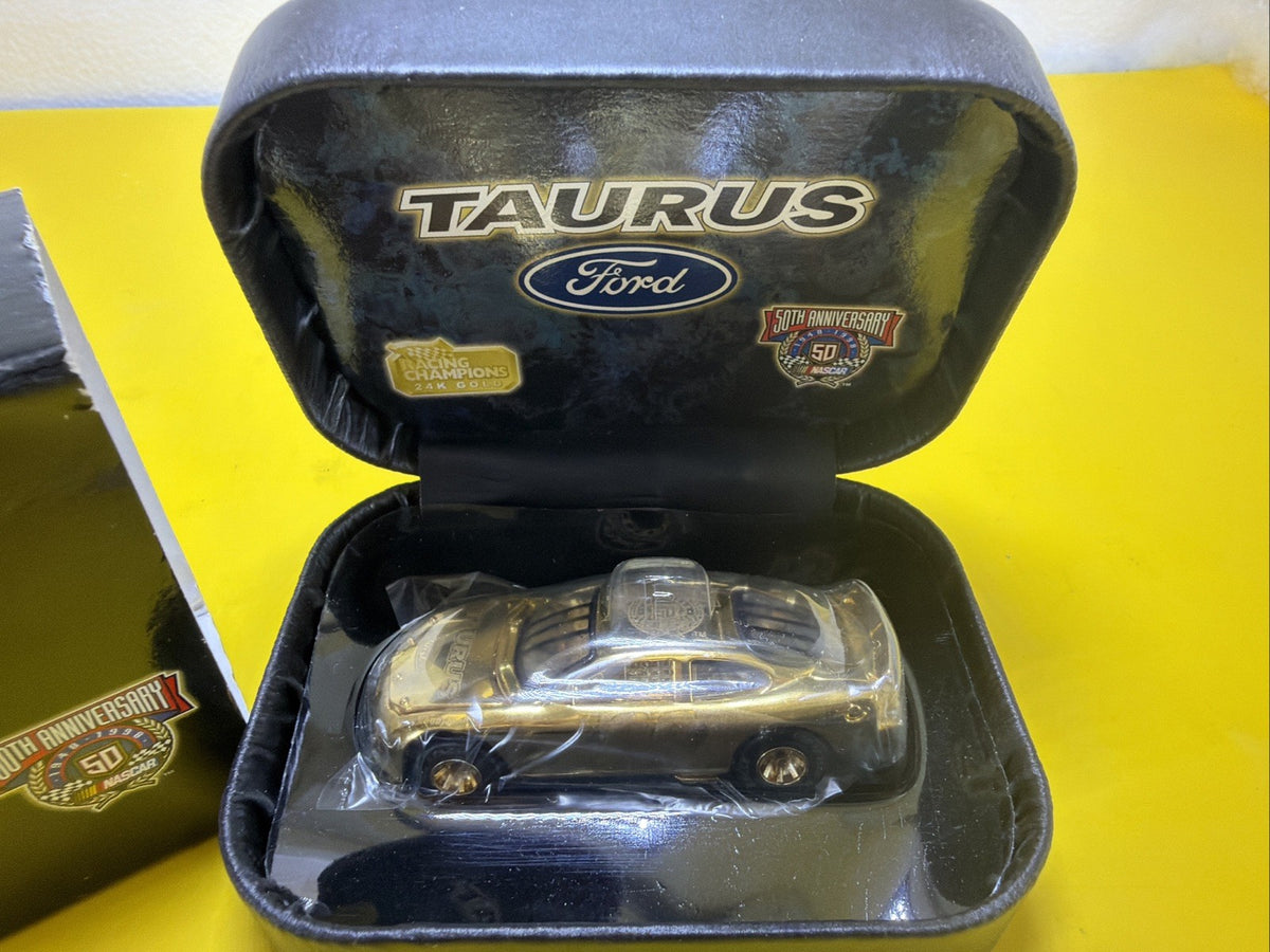 New FORD RACING 1998 50th Ann. TAURUS 1/64 NASCAR 24K GOLD RACING CHAMPIONS3