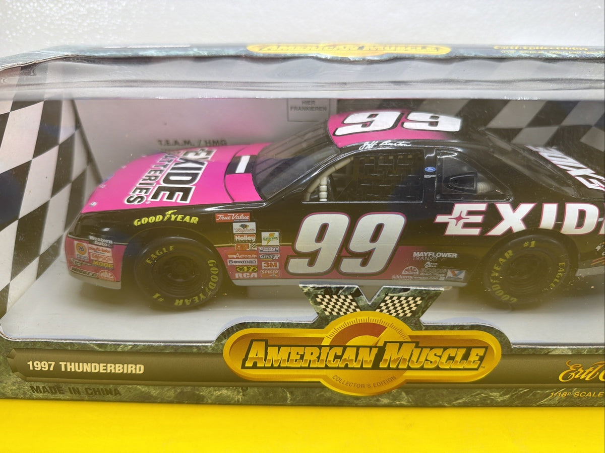 American Muscle 1:18  JEFF BURTON 99 Exide 1997 FORD T BIRD  Diecast NIB1