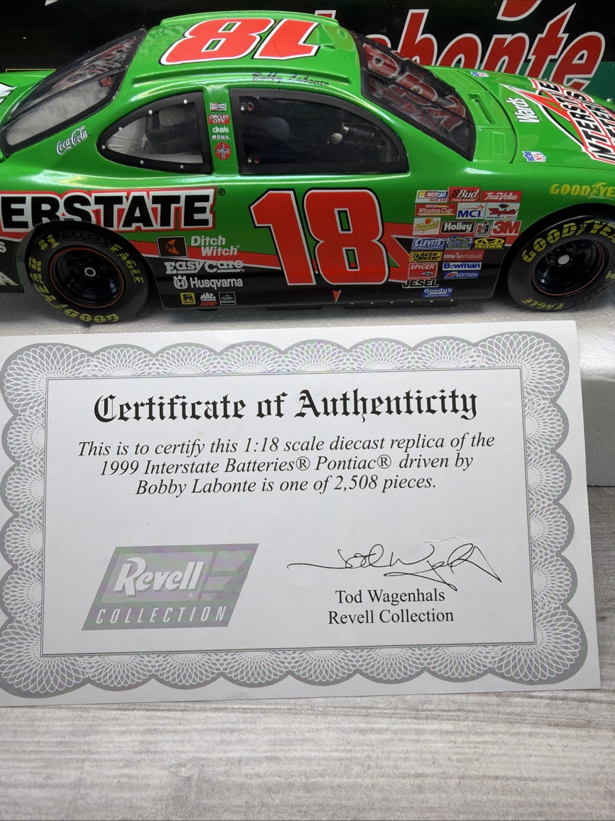 RARE  1999 BOBBY LABONTE  REVELL #18 INTERSTATE BATTERIES 1/18  NEW  1 Of 25081