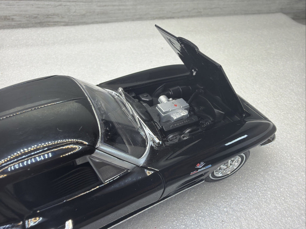 1963 Chevrolet Corvette C2 1/24 Scale Diecast Metal Model - Black No Box  Nice4