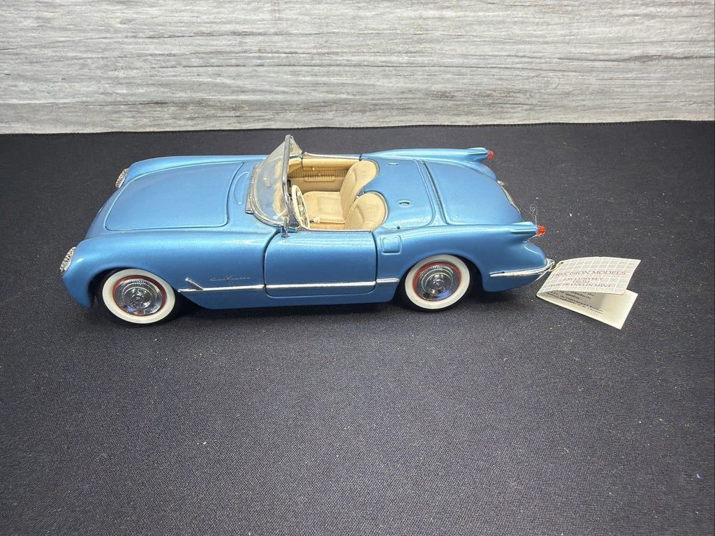 Franklin Mint 1955 Chevrolet Corvette 1:24 Diecast Model Car Blue1