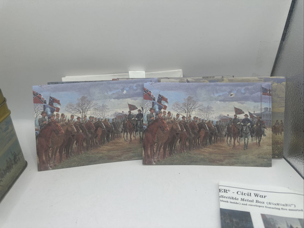 Mort Kunstler Ltd Edition Civil War Collectible Metal Box With 15 Cards  6x8x38
