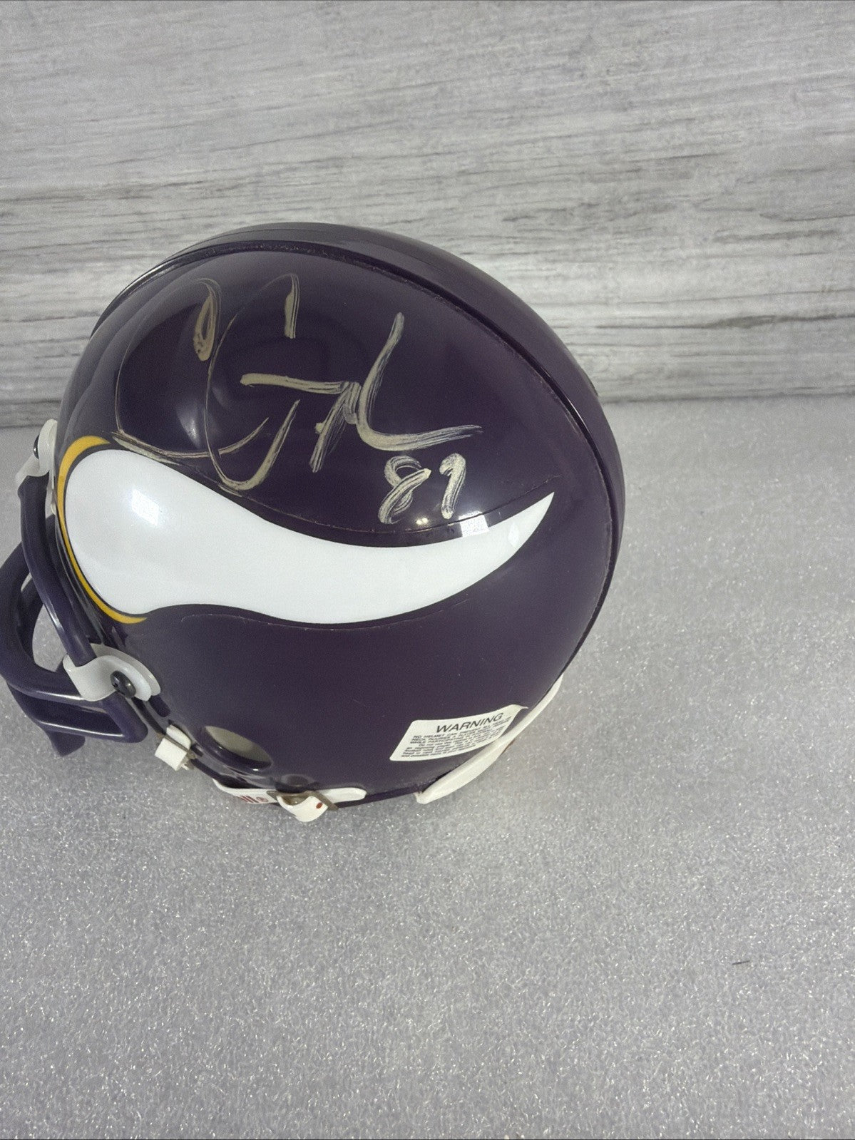 SIGNED MINNESOTA VIKINGS MINI HELMET CARL ELLER 81 READ, DESCRIPTION!! AUTHENTIC9