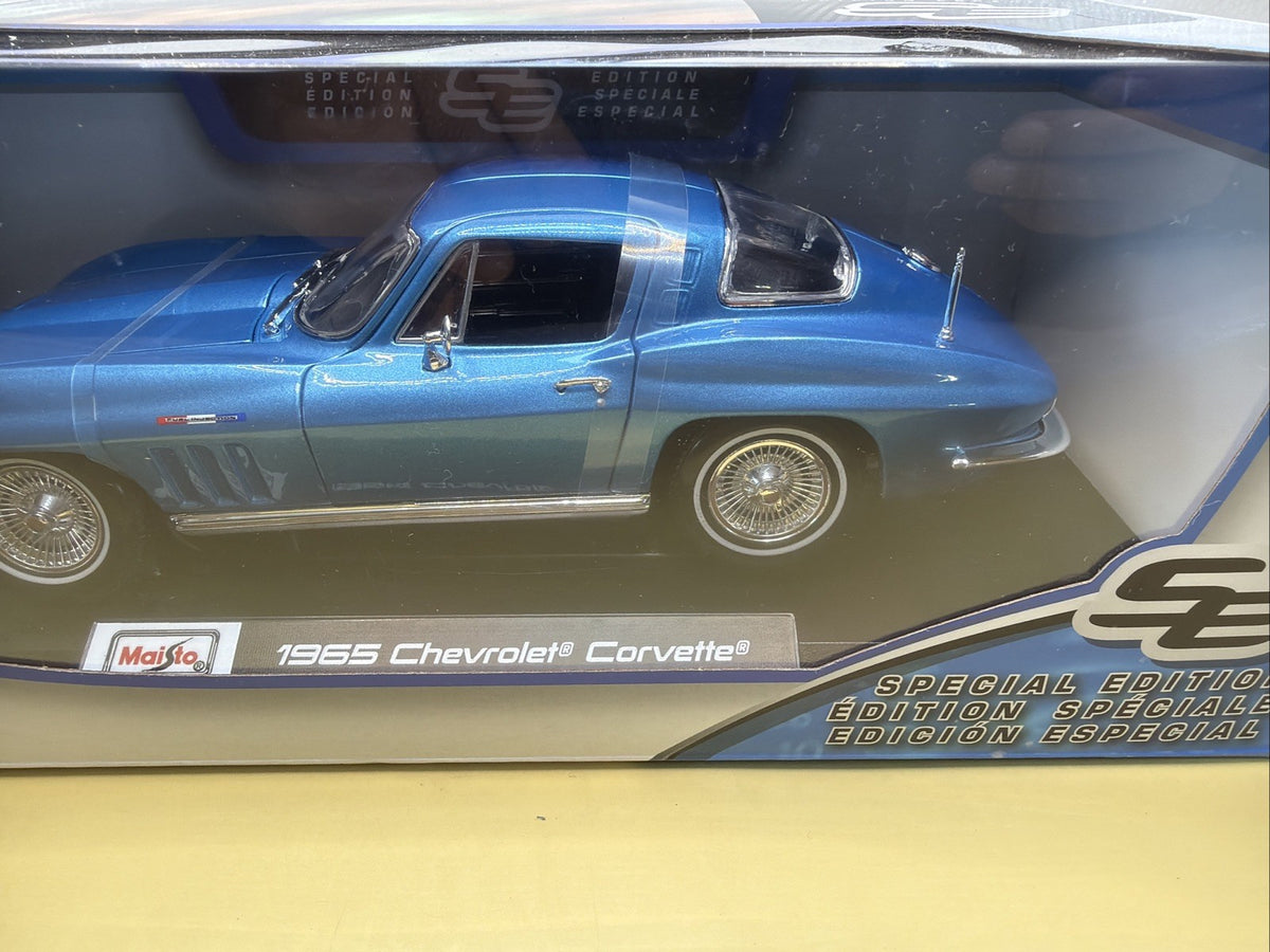 Maisto Special Edition 1:18 Diecast 1965 Chevrolet Corvette Blue Car New Sealed2