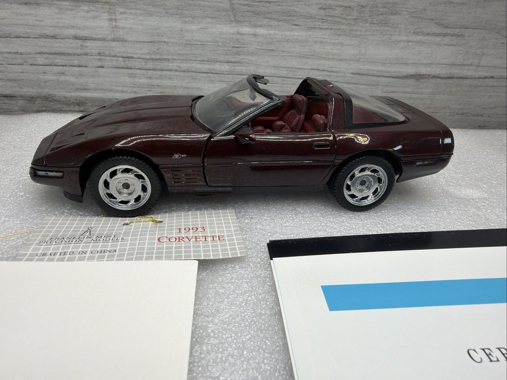 FRANKLIN MINT DIECAST 1993 ZR 1 CHEVROLET CORVETTE 1:24 w/cert No Box READ2
